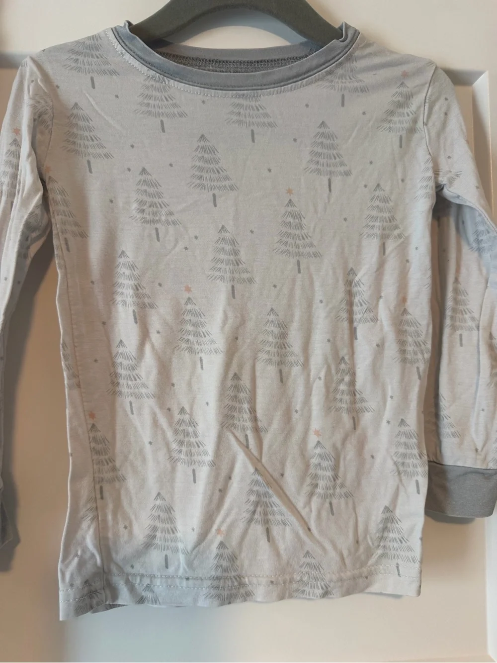 Little One Shop Gray Tree-Print Long Sleeve Pajama Set